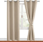 Blackout Curtains for Bedroom, 38 x 84 Inches Long, Taupe 2 Panels | Thermal by Hiasan