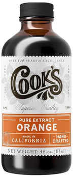 Cook's Pure Orange Extract From Florida Oranges | For Ice Cream, Cakes, Breads, Cookies and Drinks, 4 oz
