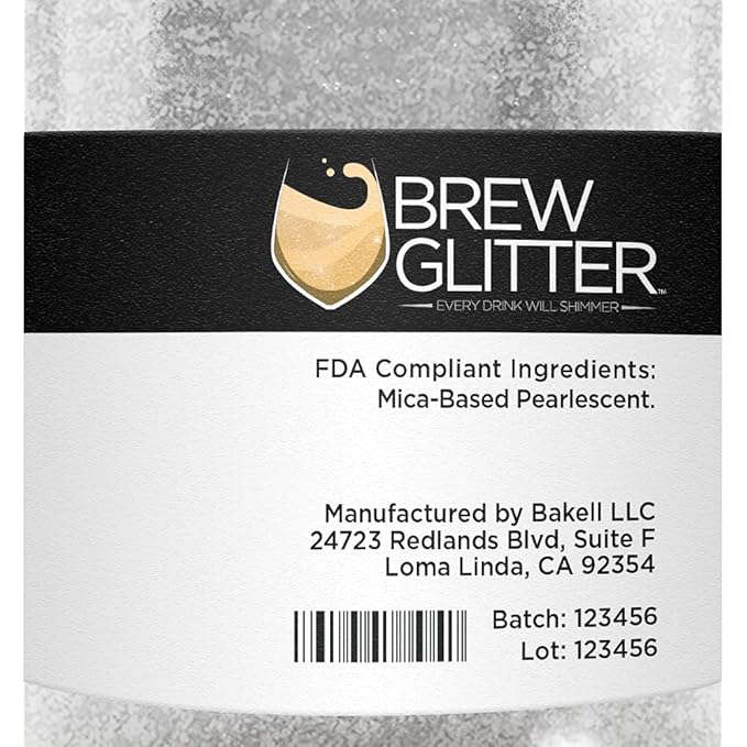 Brew Glitter - Clear Shimmer (50g 1x Jar) | Edible Glitter for Cocktails, Mocktails and Beverages