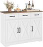HOSTACK Modern Farmhouse Sideboard Buffet Cabinet, Barn Doors Buffet Storage by HOSTACK