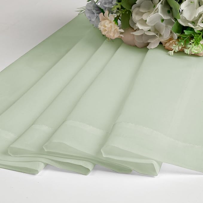 Light Green Sheer Curtains 78 Inches Long 2 Panels, Modern Light Filtering - Image 6