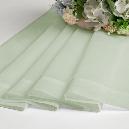 Light Green Sheer Curtains 96 Inches Long 2 Panels, Modern Light Filtering - Image 8