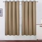 Natural Thermal Blackout Curtains/52 x 72 Inch/Set of 2 Panels Room Darkening by Lemomo