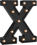 Foaky Black LED Letter Lights for Room Decor - Bedroom Wall Decor, Alphabet Lights for Home, Wedding, Party - Battery Operated （X）