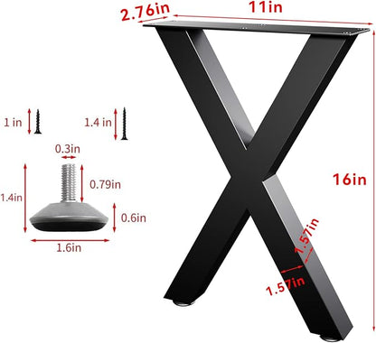 Bench Legs 16 Inch, X-Shaped Metal Coffee Table Legs, Table Legs Set of 2 - Image 7
