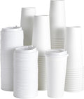JOLLY PARTY [100 Pack] 20 oz Paper Coffee Cups, Disposable Paper Coffee Cup with Lids, Hot/Cold Beverage Drinking Cup for Water, Juice or Tea, Suitable for Home, Shops and Cafes