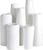 JOLLY PARTY [100 Pack] 20 oz Paper Coffee Cups, Disposable Paper Coffee Cup with Lids, Hot/Cold Beverage Drinking Cup for Water, Juice or Tea, Suitable for Home, Shops and Cafes