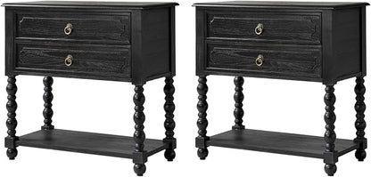 HULALA HOME Farmhouse Storage End Table Set of 2 - Image 8