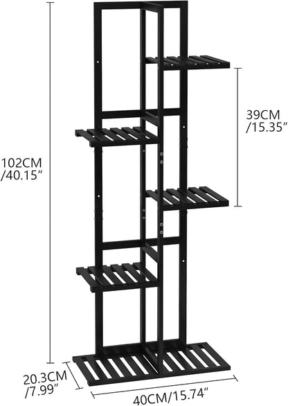 Laiensia 5 Tier Bamboo Plant Stand Rack 6 Potted Multiple Flower Pot Holder - Image 6