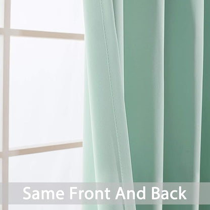 Yakamok Aqua Room Darkening Curtains 84 inch Sliding Door Drapes | 1 Extra-wide - Image 6