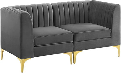 Modway EEI-4346-GRY Triumph Channel Tufted Performance Velvet Loveseat - Image 3