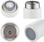 Mini Thermos Cute Water Bottle - 7 oz Tiny Insulated Vacuum 18/10 Stainless Steel Small Flask - Leak Proof & Spill Proof & Keeps Cold and Hot for Drink, Coffee, Tea - White