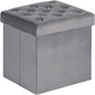 B FSOBEIIALEO Storage Ottoman Cube, Velvet Tufted Folding Ottomans by BFSOBEIIALEO