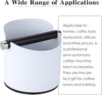 Italian Espresso Tapping Box, Stainless Steel Coffee Grinding Tapping Box, With Detachable Tapping Rod And Anti Slip Rubber Base (White)