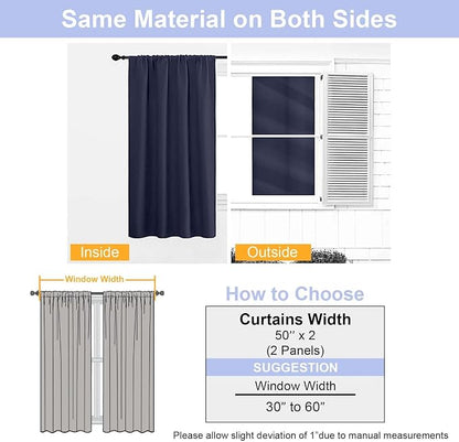 Simplebrand Ava Navy Blue Blackout Curtains - Image 9