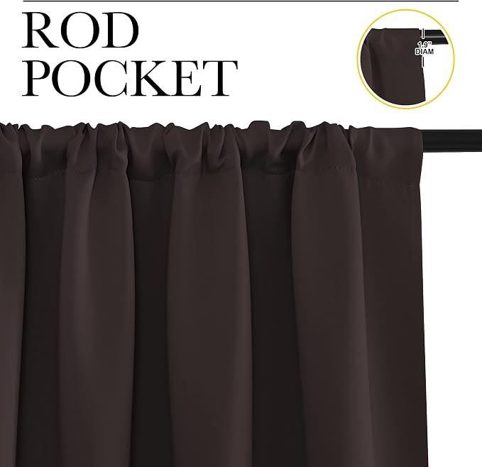 NICETOWN RV Blackout Curtains for Camper Windows, Toffee Brown, Short Blackout - Image 2