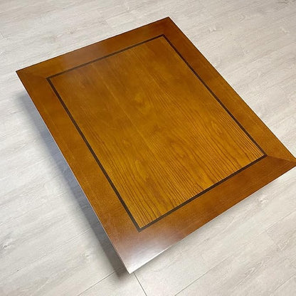 Rectangle 90X75cm Korean Coffee Table Folding Leg Asian Antique Style Living - Image 4