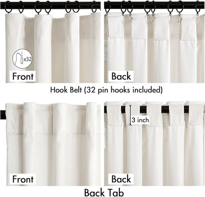 MIULEE Velvet Curtains 50W x 63L 2 Panels Ivory Blackout Curtains | Luxury - Image 3