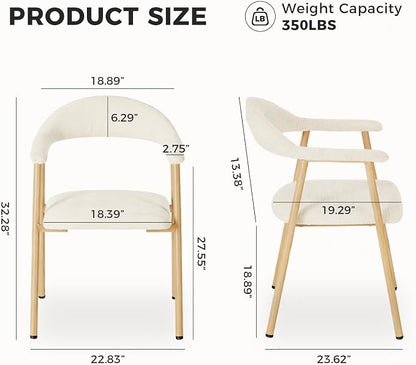 DUMOS Dining Chairs Set of 2, Linen Fabric Upholstered Kitchen Side Chairs - Image 2
