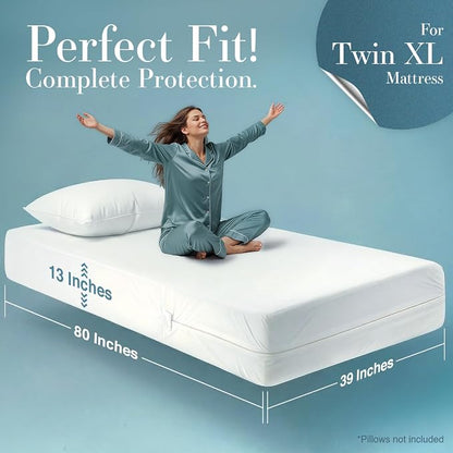 Utopia Bedding Mattress Protector Zippered Twin XL Size, 100% Waterproof Bed - Image 2
