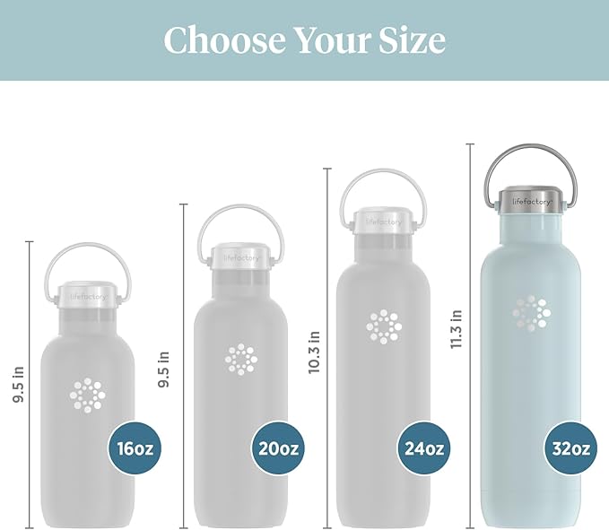 Lifefactory 32-Ounce Stainless Steel Vacuum-Insulated Sport Bottle, Mint