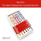 Elixir Mixer Cocktail Stirrers, Drink Stirring Swizzle Sticks, Colorful Words, Set of 6