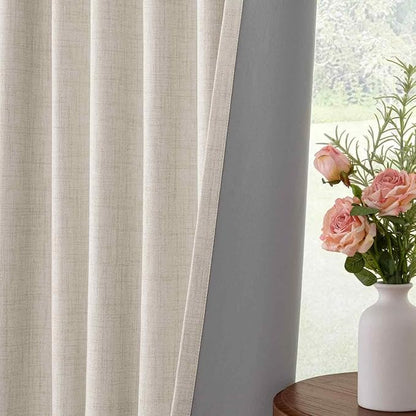 INOVADAY 100% Blackout Curtains 90 Inches Length 2 Panels Set, Back Tab/Rod - Image 5