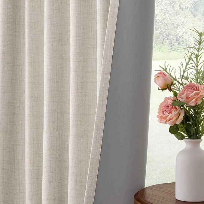 INOVADAY 100% Blackout Linen Curtains - Image 7