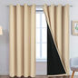 Yakamok Beige 100% Blackout Curtains 90 Inches Long by Yakamok