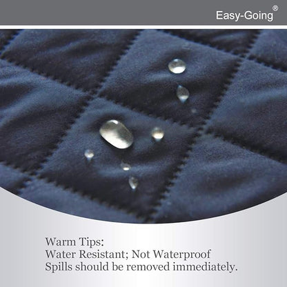 Easy-Going Reversible Couch Cover, Large Futon Sofa, Dark Blue/Light Blue | - Image 4