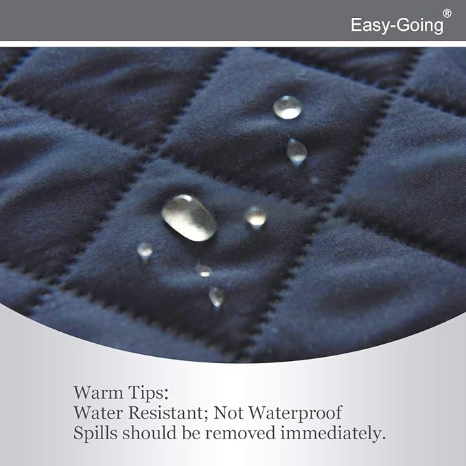 Easy-Going Reversible Couch Cover, Recliner 19 in, Dark Blue/Light Blue | - Image 3