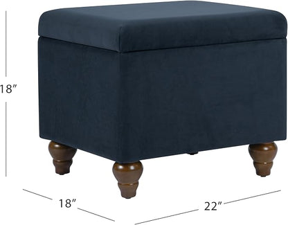 Homepop Home Decor | Upholstered Medium Rectangular Storage Ottoman | Hinged - Image 3