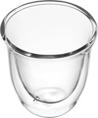 Restaurantware-Forma Professional 2.7 Ounce Double Wall Shot Glasses, 2 Insulated Espresso Cups - Dishwashable, Reusable, Clear Glass Coffee Cups, Freezable, For Hot Or Cold Beverages