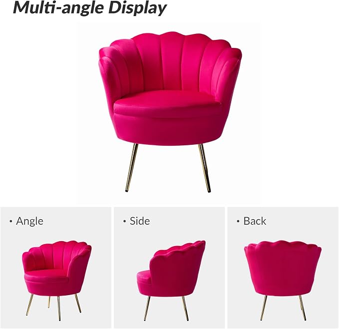 HULALA HOME Modern Velvet Accent Chairs Set of 2 - Image 3