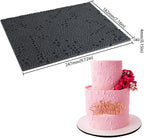 mostsom Silicone Fondant Lace Mold Cake Decorating Stencil with Pearl Pattern - Flexible Baking Mat for Cookies, Cupcakes, Chocolate - Reusable Pastry & Candy Making Tool (D_ Pearl)