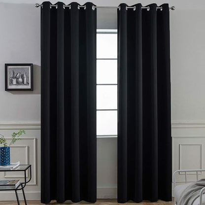Yakamok Thermal Insulated Blackout Curtains Solid Grommet Window Drapery by Yakamok