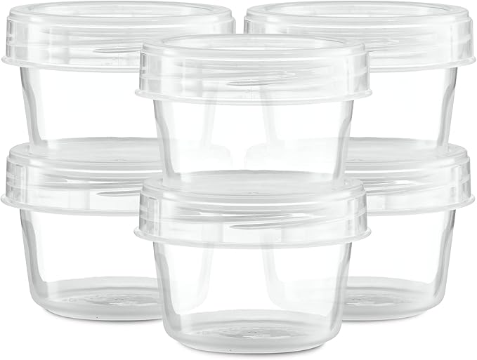 (4 Ounce 10 Pack) Clear Twist cap Containers Clear with Screw on Lids Twist Top Food Storage Freezer Containers