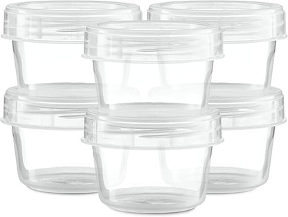 (4 Ounce 10 Pack) Clear Twist cap Containers Clear with Screw on Lids Twist Top Food Storage Freezer Containers
