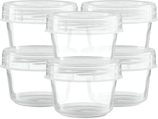 (4 Ounce 10 Pack) Clear Twist cap Containers Clear with Screw on Lids Twist Top Food Storage Freezer Containers