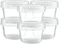 (4 Ounce 10 Pack) Clear Twist cap Containers Clear with Screw on Lids Twist Top Food Storage Freezer Containers