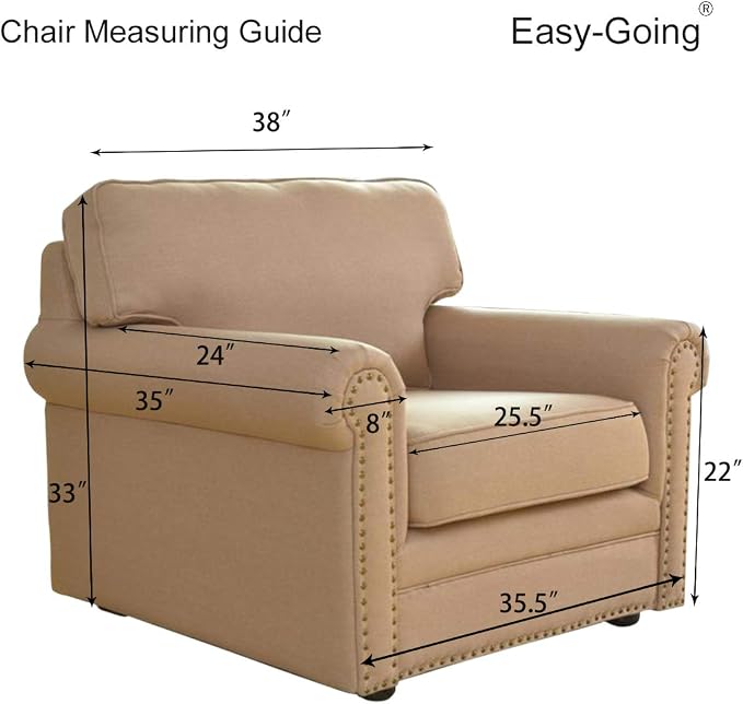 Easy-Going Reversible Couch Cover, Small Chair, Army Green/Beige | Machine - Image 7
