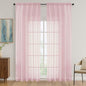 Blush Pink Bedroom Curtains 2 Panel Sets 90 Inch Length, 59 Inch Extra Wide by OVZME