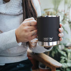 asobu Ultimate Ceramic Travel Mug, 12oz Insulated Stainless Steel Coffee Cup with Handle & Splash-Resistant Lid, Ceramic Lined for Pure Taste, BPA-Free, Double-Wall Vacuum for Hot Drinks