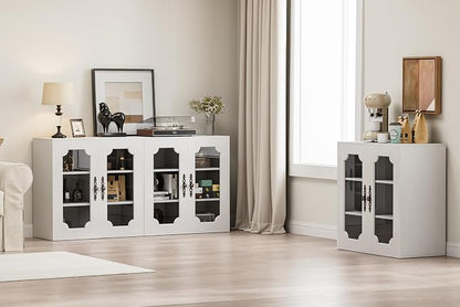 Buffet Cabinet with Storage, 63“ Modular Accent Sideboard Modern Credenza with - Image 4