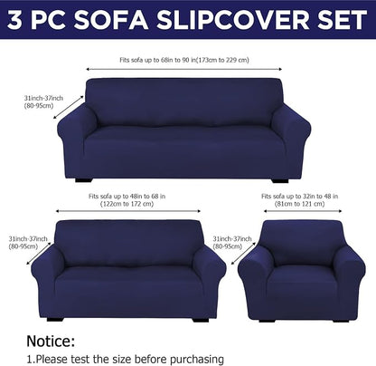 Peryiter 3 Pcs Couch and Loveseat Covers Set Sofa Cover - Image 2