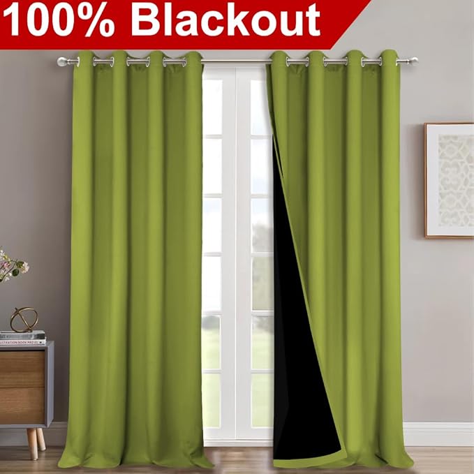 NICETOWN Full Shading Curtains 90" Long 2 Panels Set - Image 2