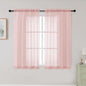 Blush Sheer Curtains for Bedroom Living Room 45 Inch Length 2 Panels, Soft Airy by WelvetBLK
