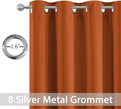 Yakamok Room Darkening Curtains 52x72 inch Length Orange-Living Room | 2 panels - Image 3