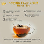 English Breakfast Tea, Organic Loose Leaf Black Tea – Robust, Full-Bodied, Classic Blend – Drink Hot or Iced – 4 oz Resealable Bag (Makes 50 Cups) – The Elegant Elephant