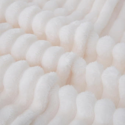 Cream White Fleece Throw Blanket 60”×80” - Image 7